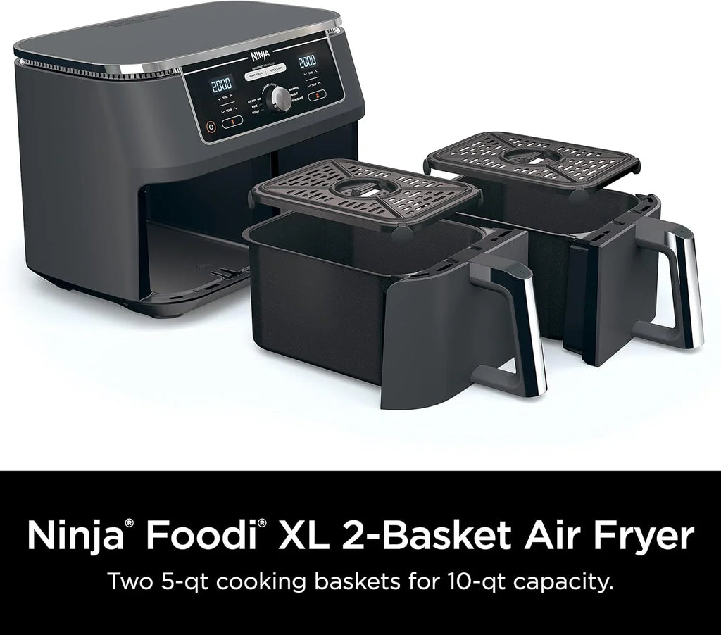 Ninja Foodi 6-in-1 FlexBasket Air Fryer with 7 QT MegaZone Basket Divider for Large Proteins