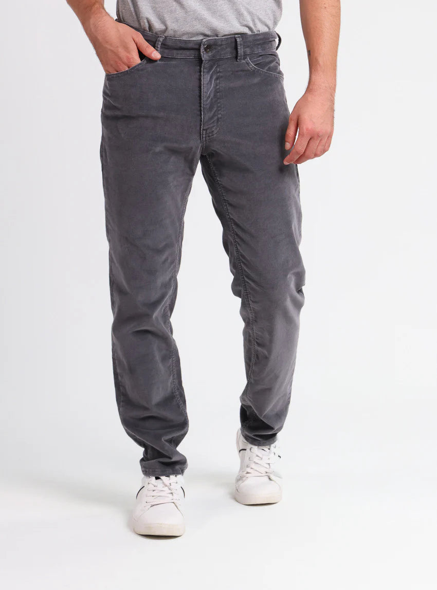 Pantalon homme velours côtelé en coton Gris Foncé