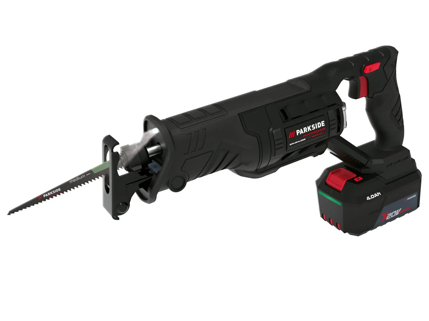 PARKSIDE PERFORMANCE Set scie sabre sans fil PSSAP 20-Li E5 + Batterie + Chargeur, 20 V
