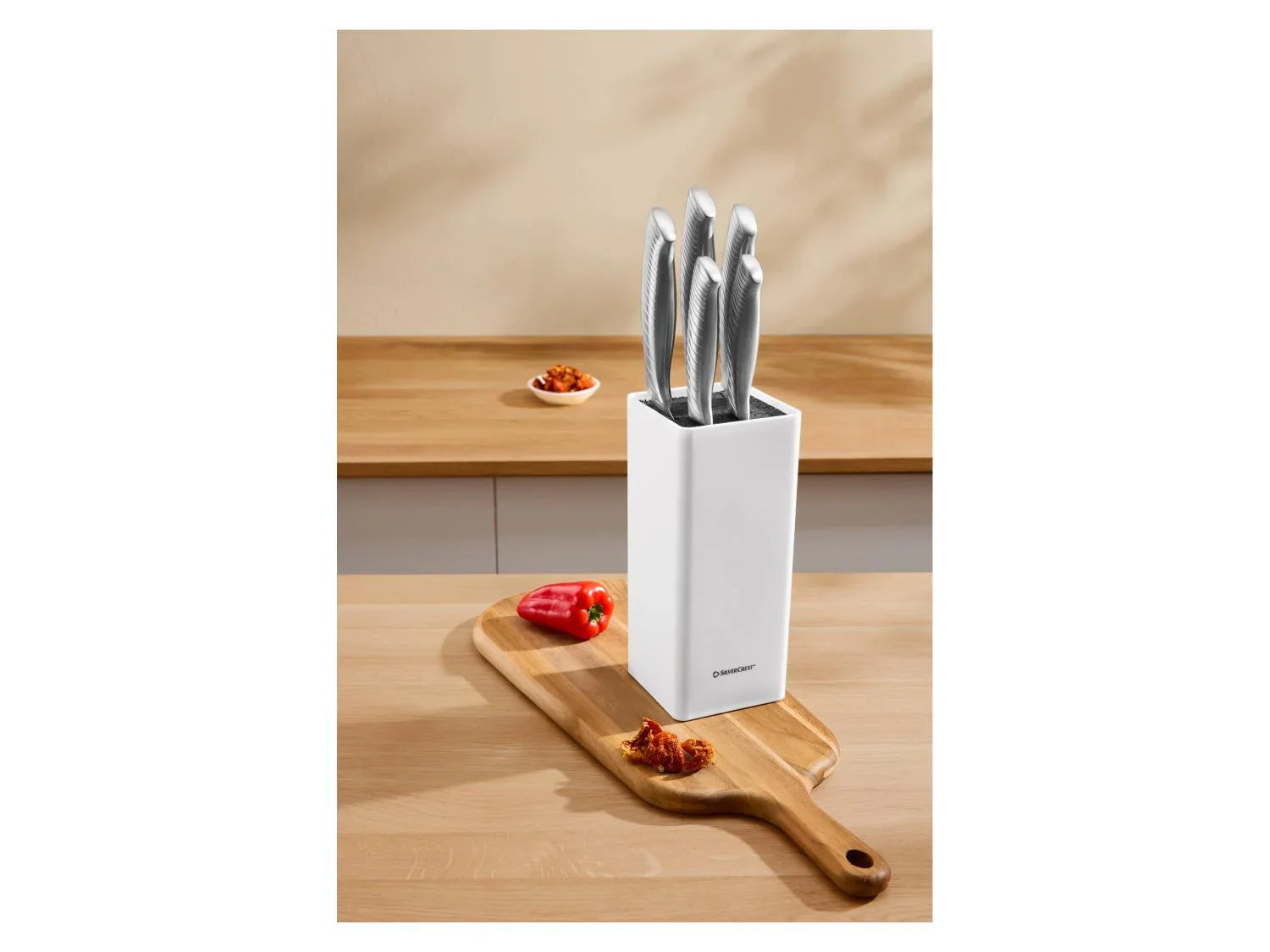 SILVERCREST Set de couteaux en acier inoxydable avec bloc de rangement