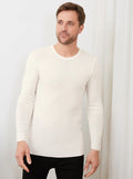 Tee-shirt manches longues thermique homme blanc naturel