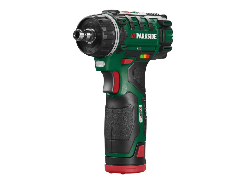 PARKSIDE Set perceuse-visseuse sans fil PBSA 12 E4 + batterie + chargeur + accessoires, 12 V
