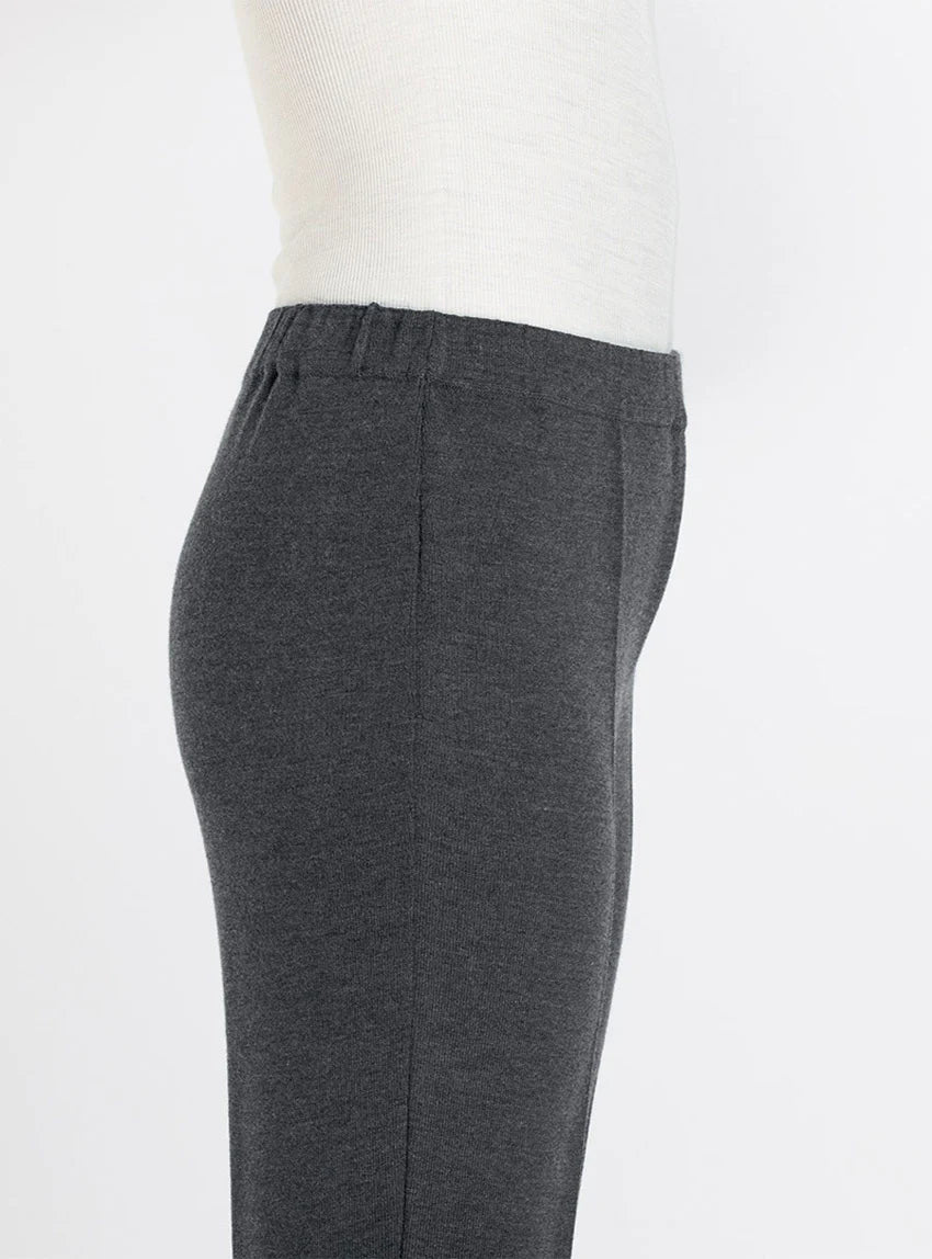 Pantalon femme en laine gris anthracite