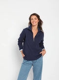 Pull col camionneur femme bleu marine