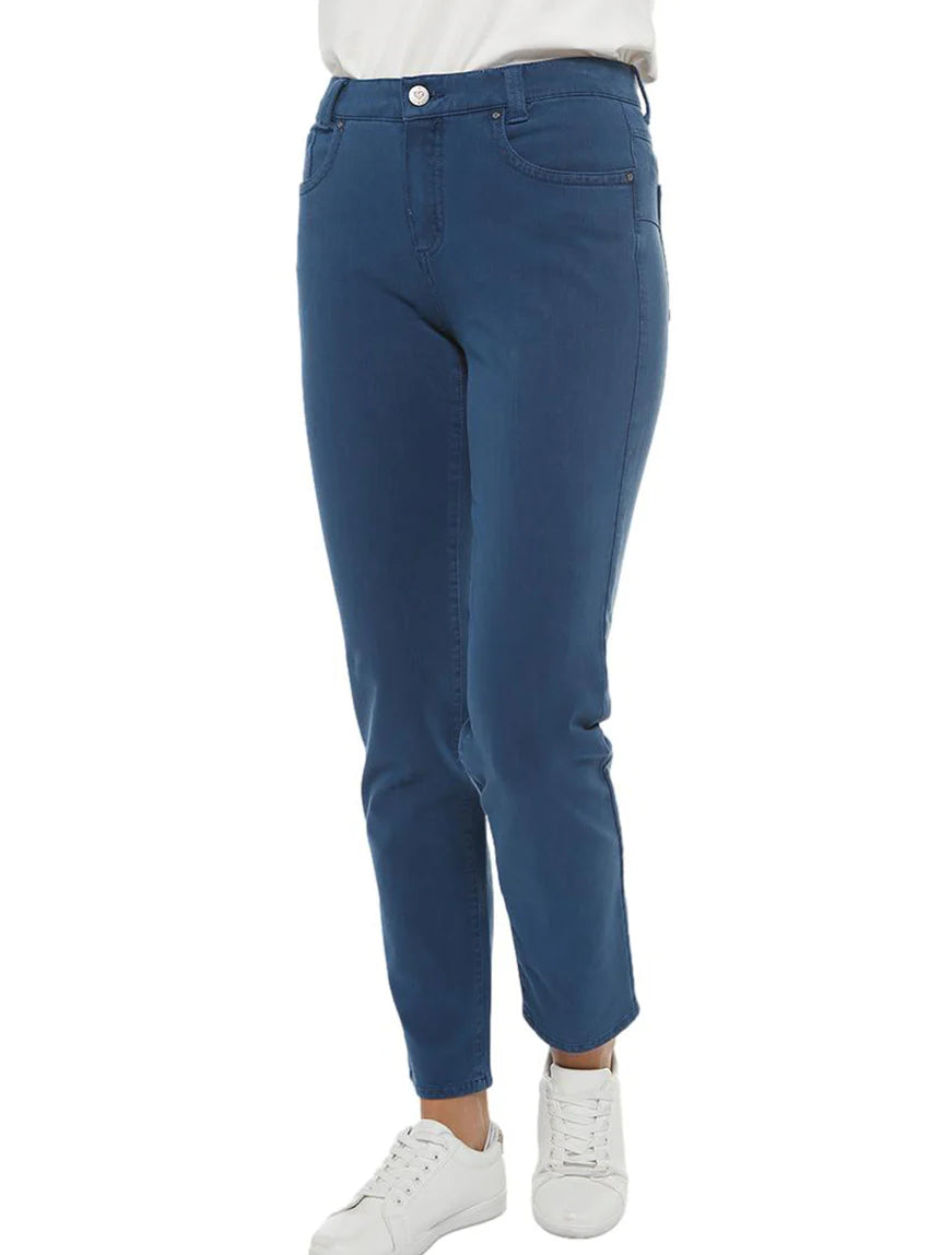 Jean femme coupe droite bleu intense