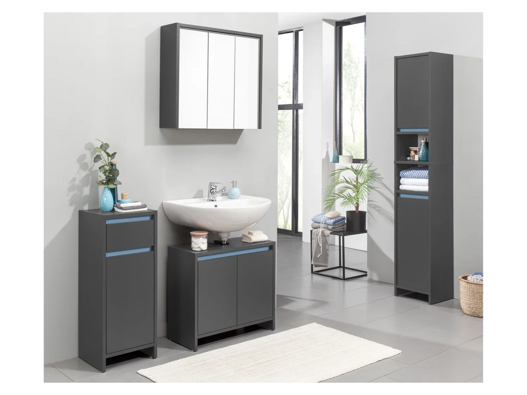 LIVARNO home Armoire de toilette OSLO, 65 x 60 x 17 cm, noir