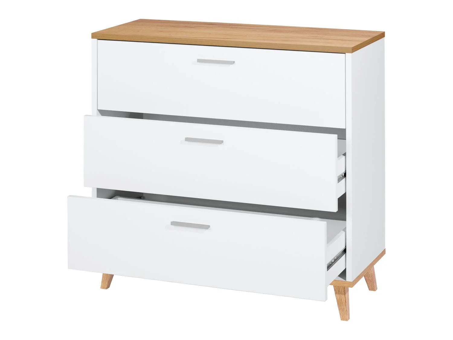 LIVARNO Commode Corfu, 80 x 75,3 x 33 cm, blanc/imitation chne