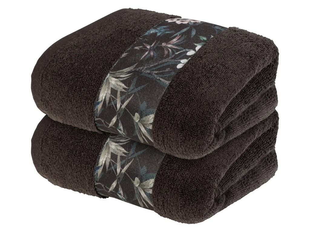 LIVARNO home Lot de 2 serviettes invits en ponge, 30 x 50 cm