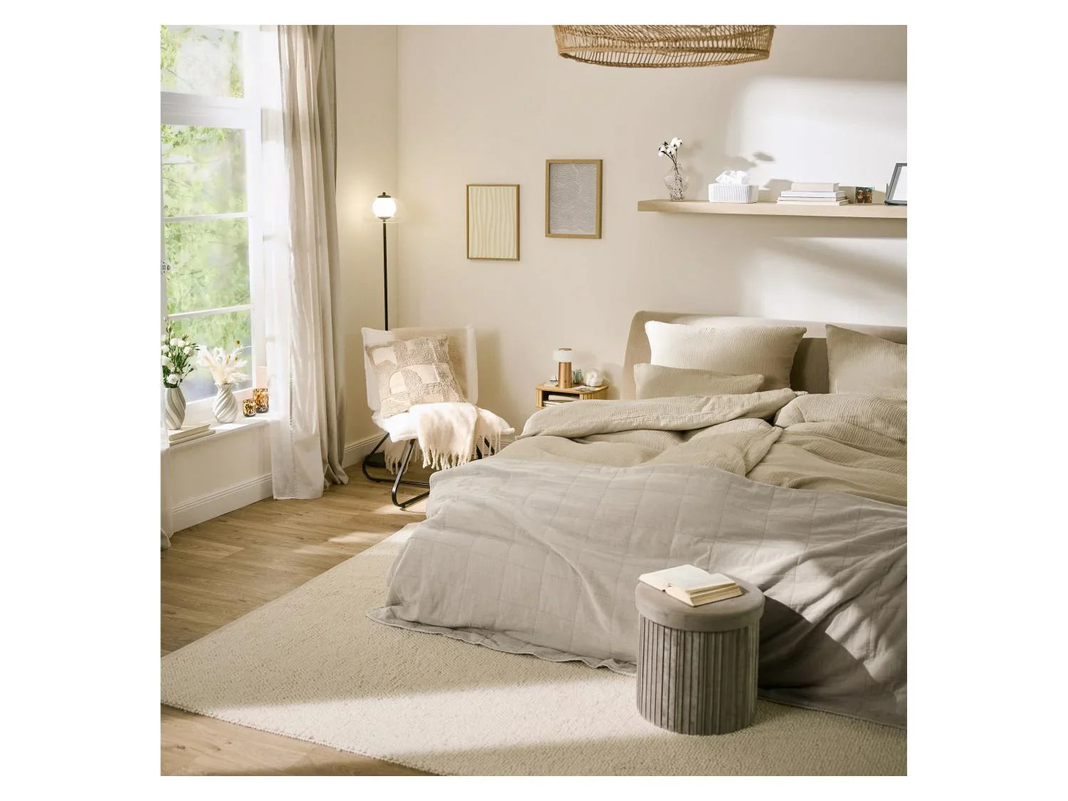 LIVARNO Parure de lit en mousseline Premium, 140 x 200 cm