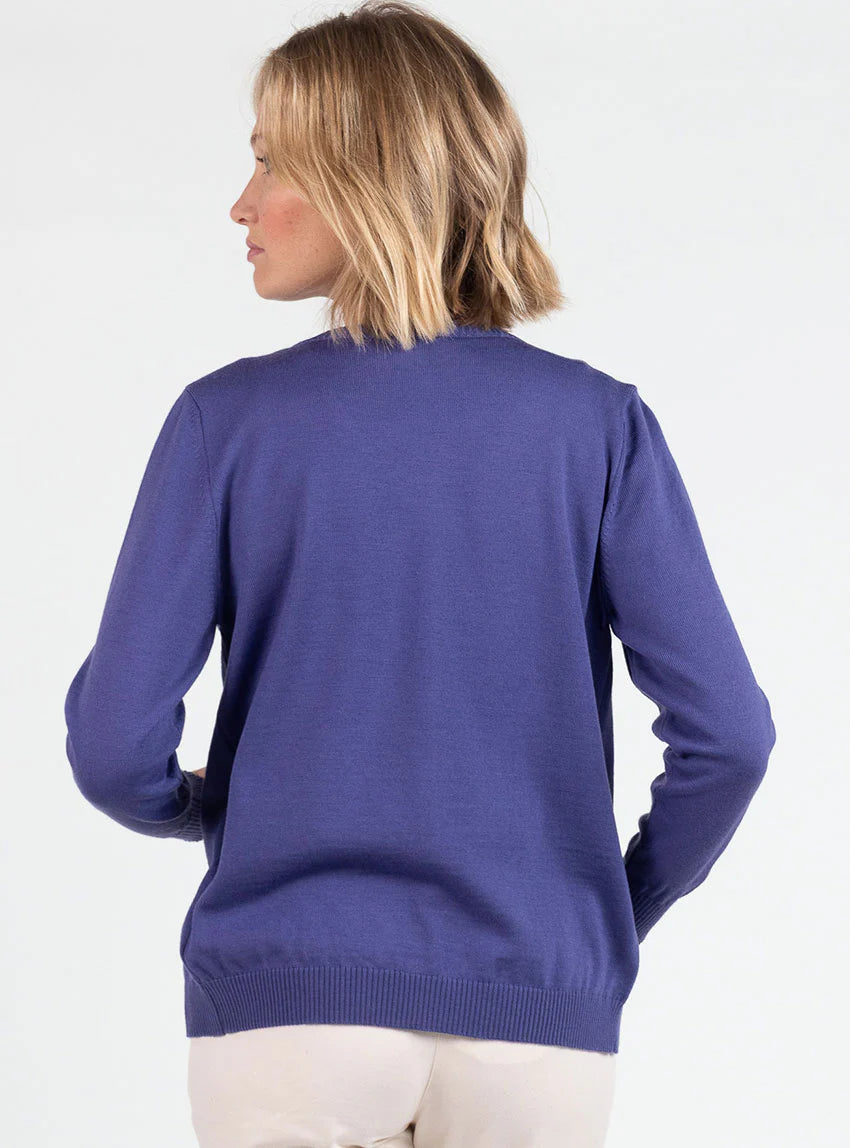Cardigan femme en laine violet lavande