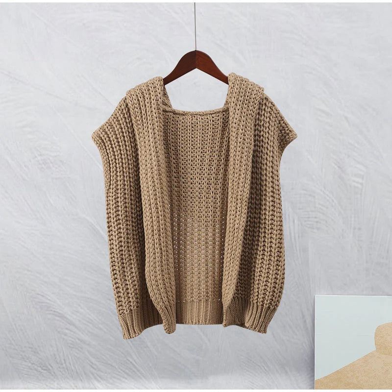 Gilet Femme Sans Manches en Maille Ample