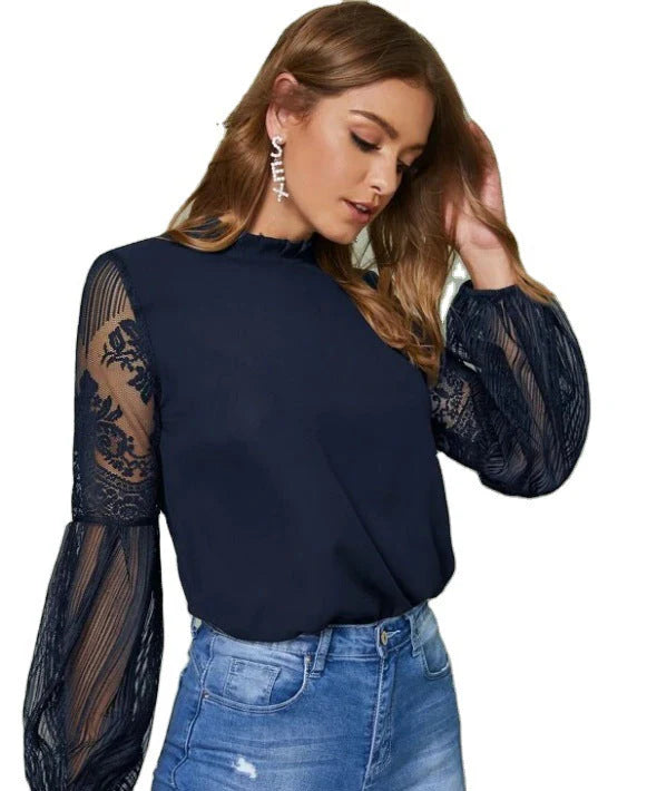 Chemisier transparent dentelle femme chic pour occasion formelle ou casual