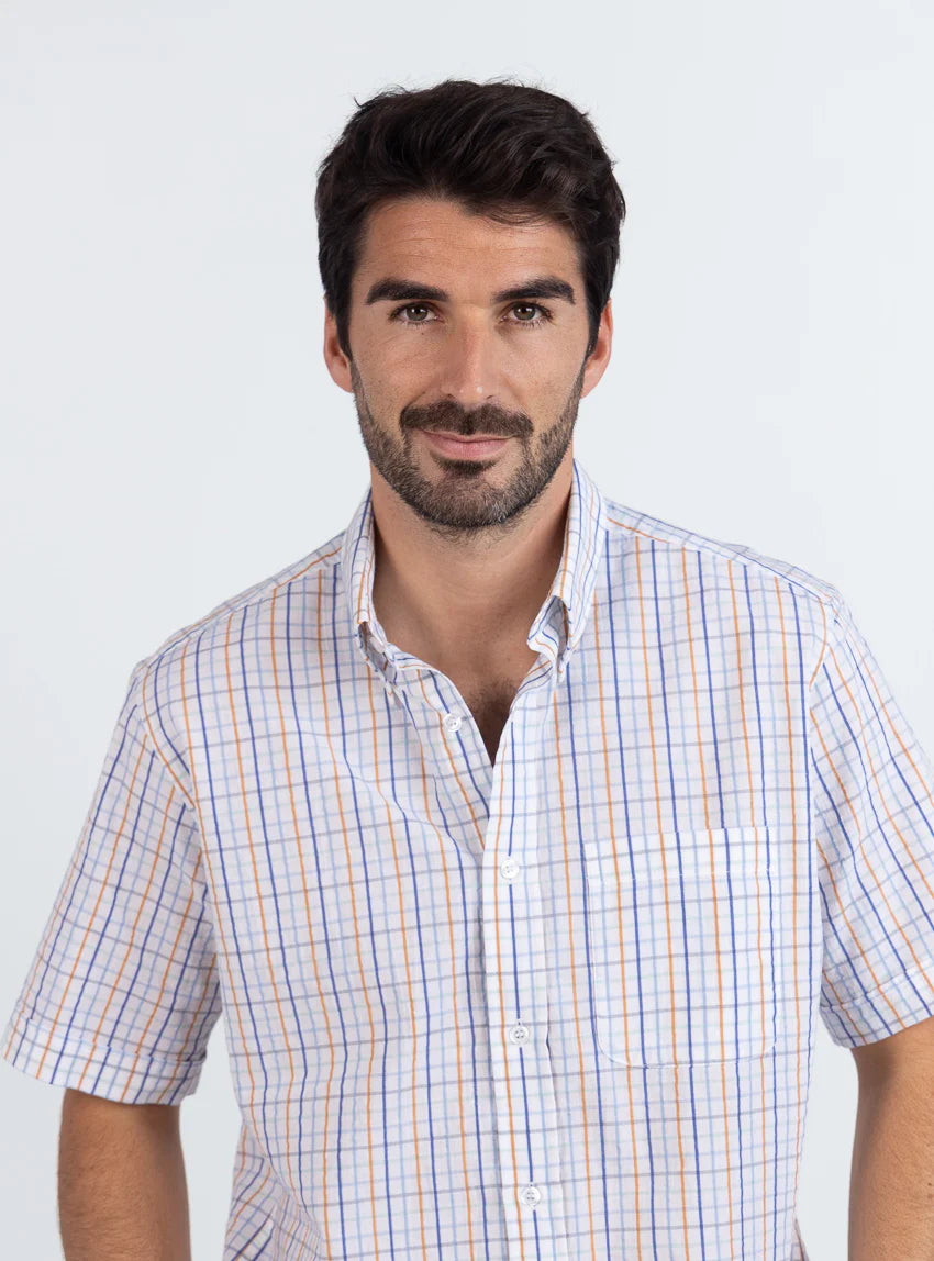 Chemise homme coton bleu horizon