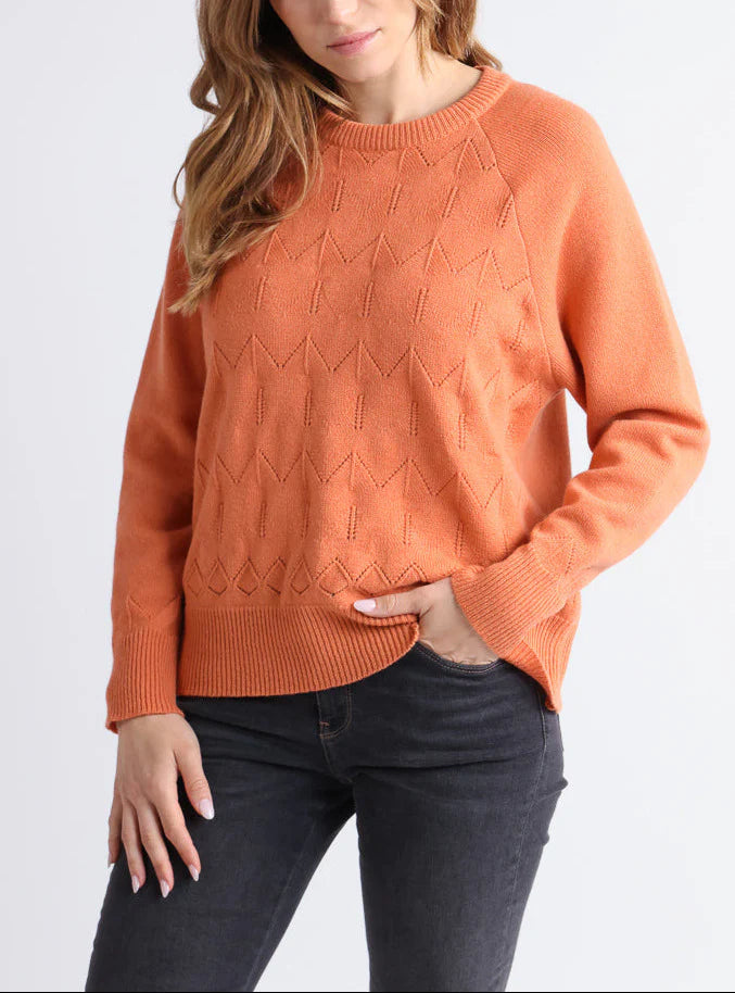 Pull femme laine et cachemire orange