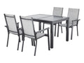 LIVARNO Table de jardin + Lot de 4 fauteuils en aluminium Houston