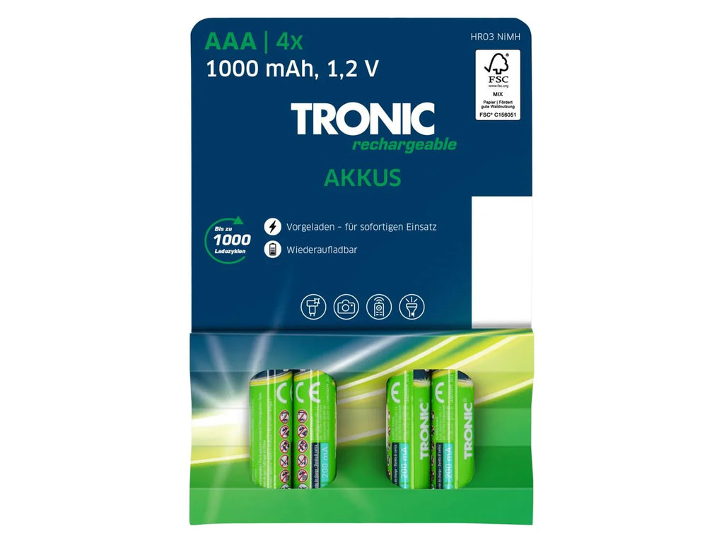 TRONIC Piles rechargeables