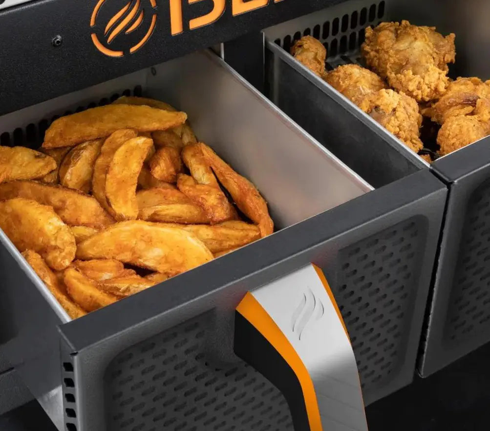 💥Clearance Sale🔥Blackstone 2-Burner 28 Griddle with Electric Air Fryer and Hood