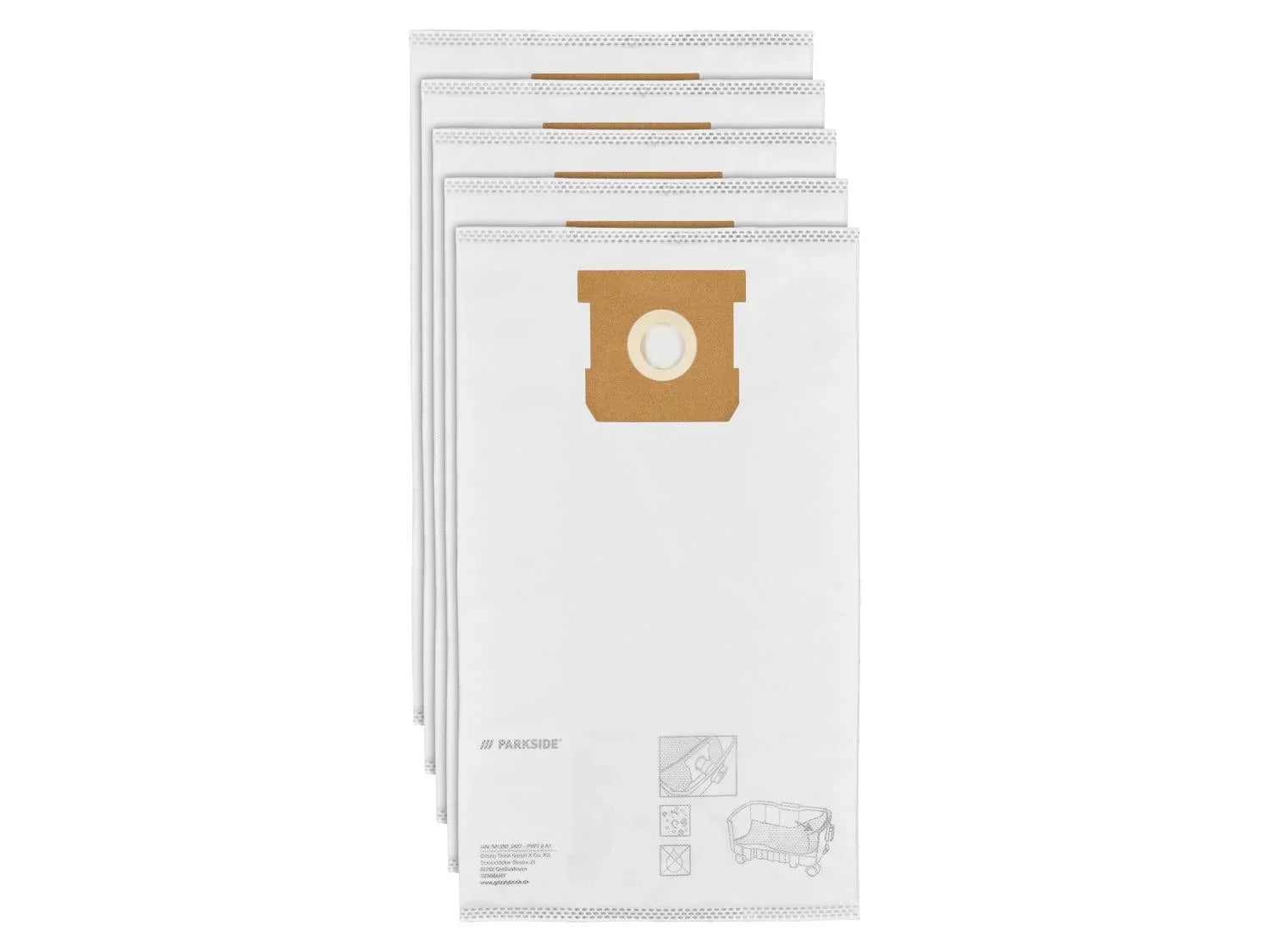 PARKSIDE Lot de 5 ou 12 sacs pour aspirateur PFT 8 A1