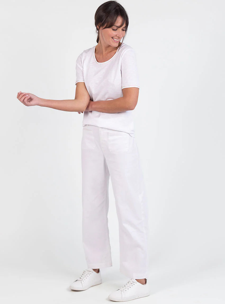 Tee-shirt femme en coton blanc multicolore