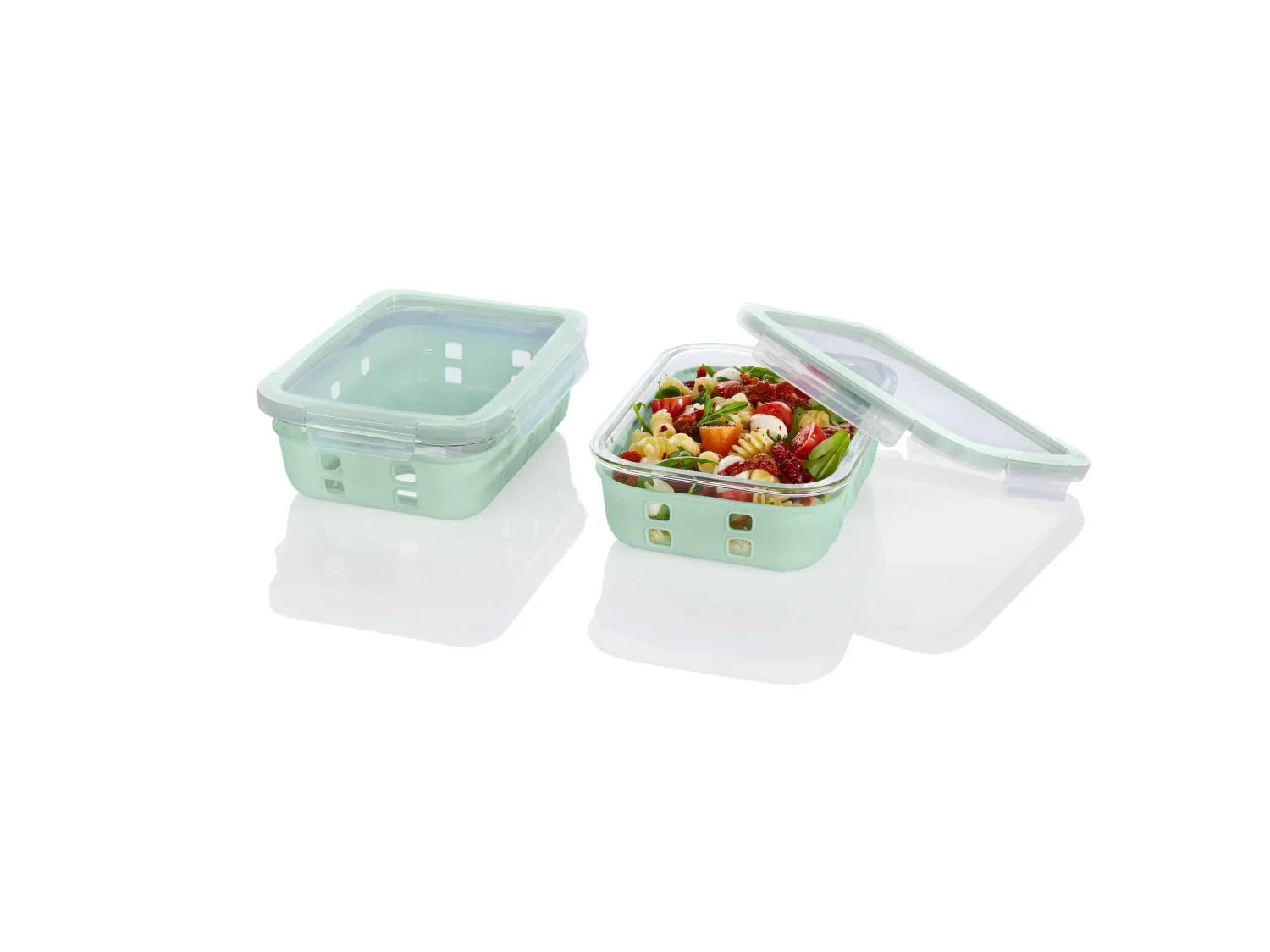 LIVARNO home Lot de 2 botes de conservation en verre