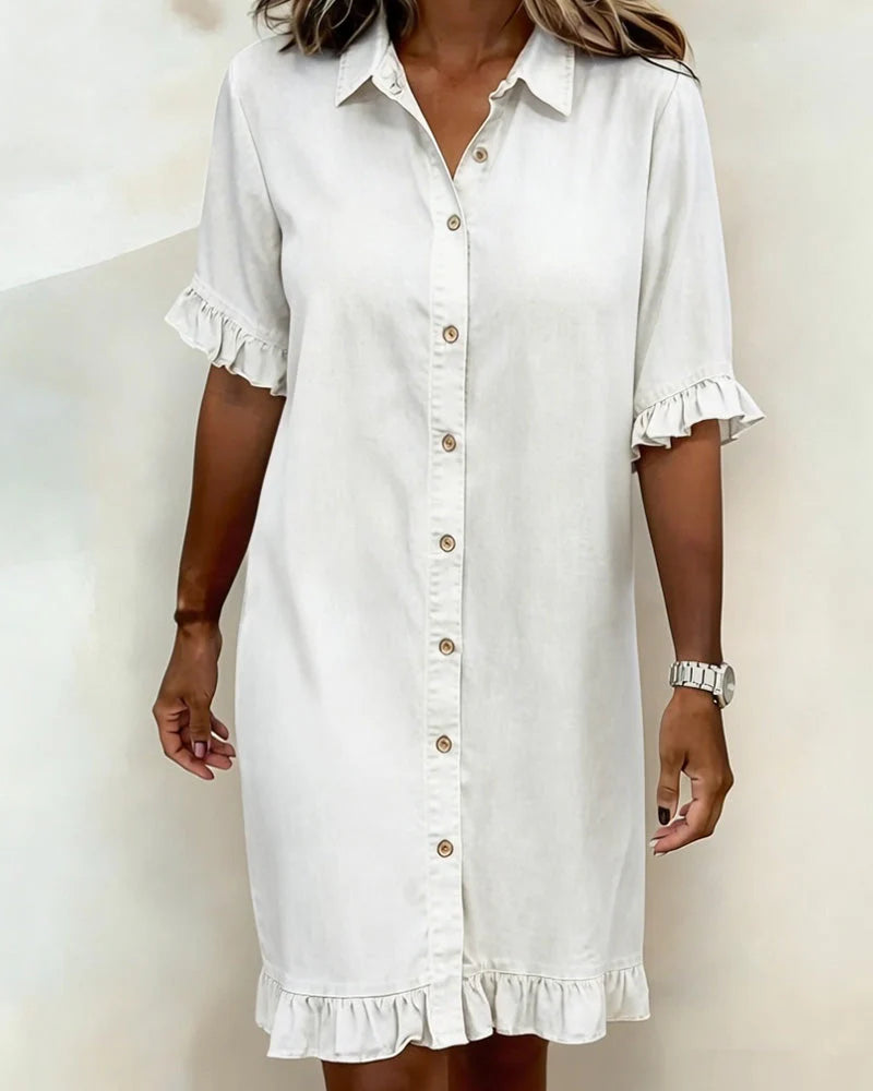 Louise | Robe en Denim Confortable avec Fronces Flatteuses