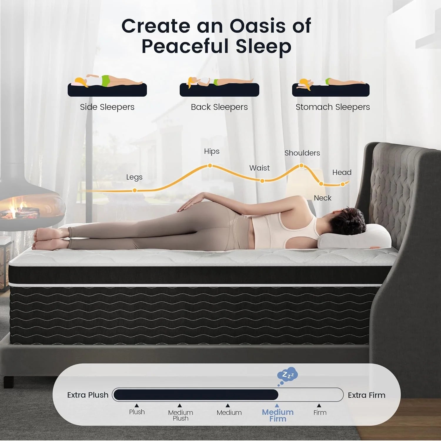 Full Size Mattress, 10 inch Full Bed Mattress in a Box, Medium Plush Hybrid Mattresses with Gel Memory Foam and Pocket Springs, Pressure Relief & Upgraded Support, Cooling and Breathable