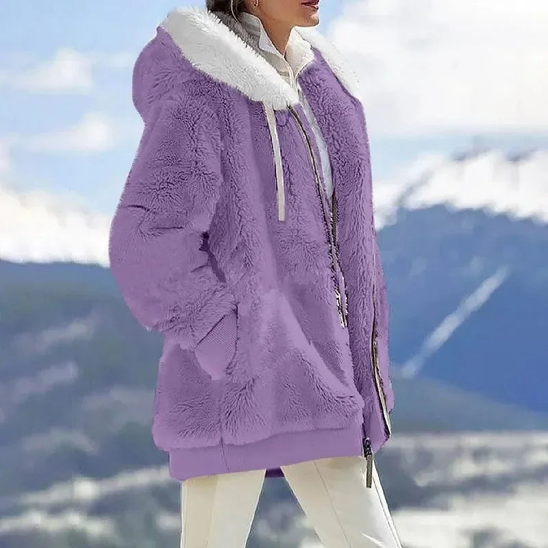 Aléana | La veste d’hiver élégante et chaude avec capuche et fermeture éclair