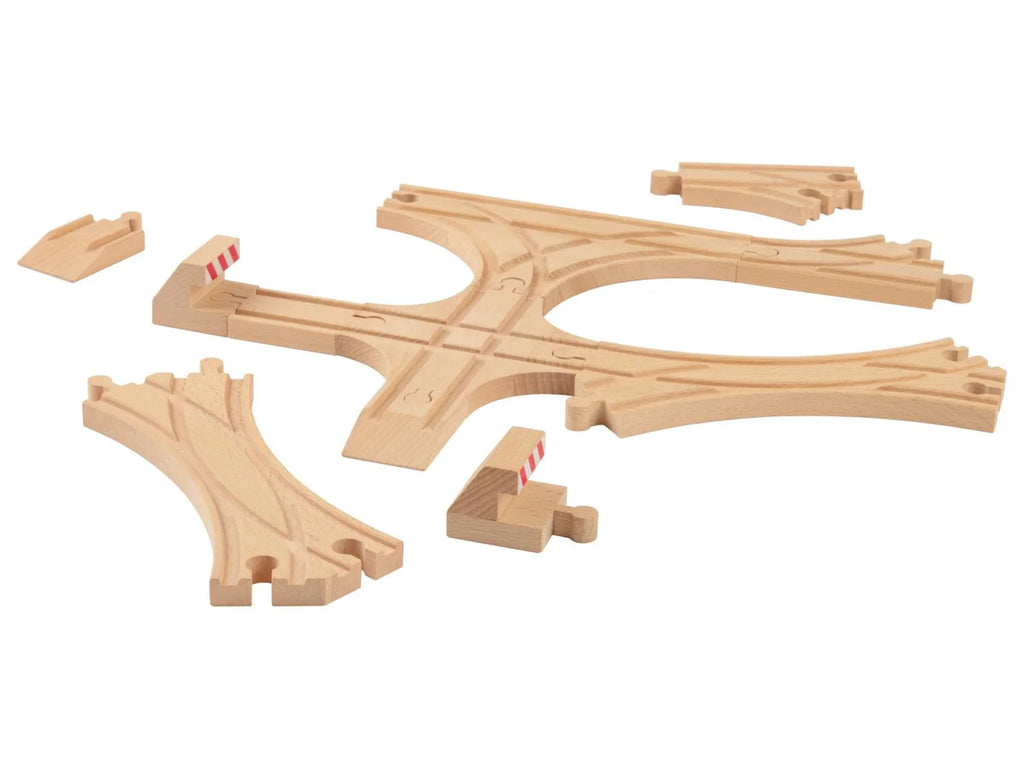 Playtive Set de rails ou d'aiguillages en bois