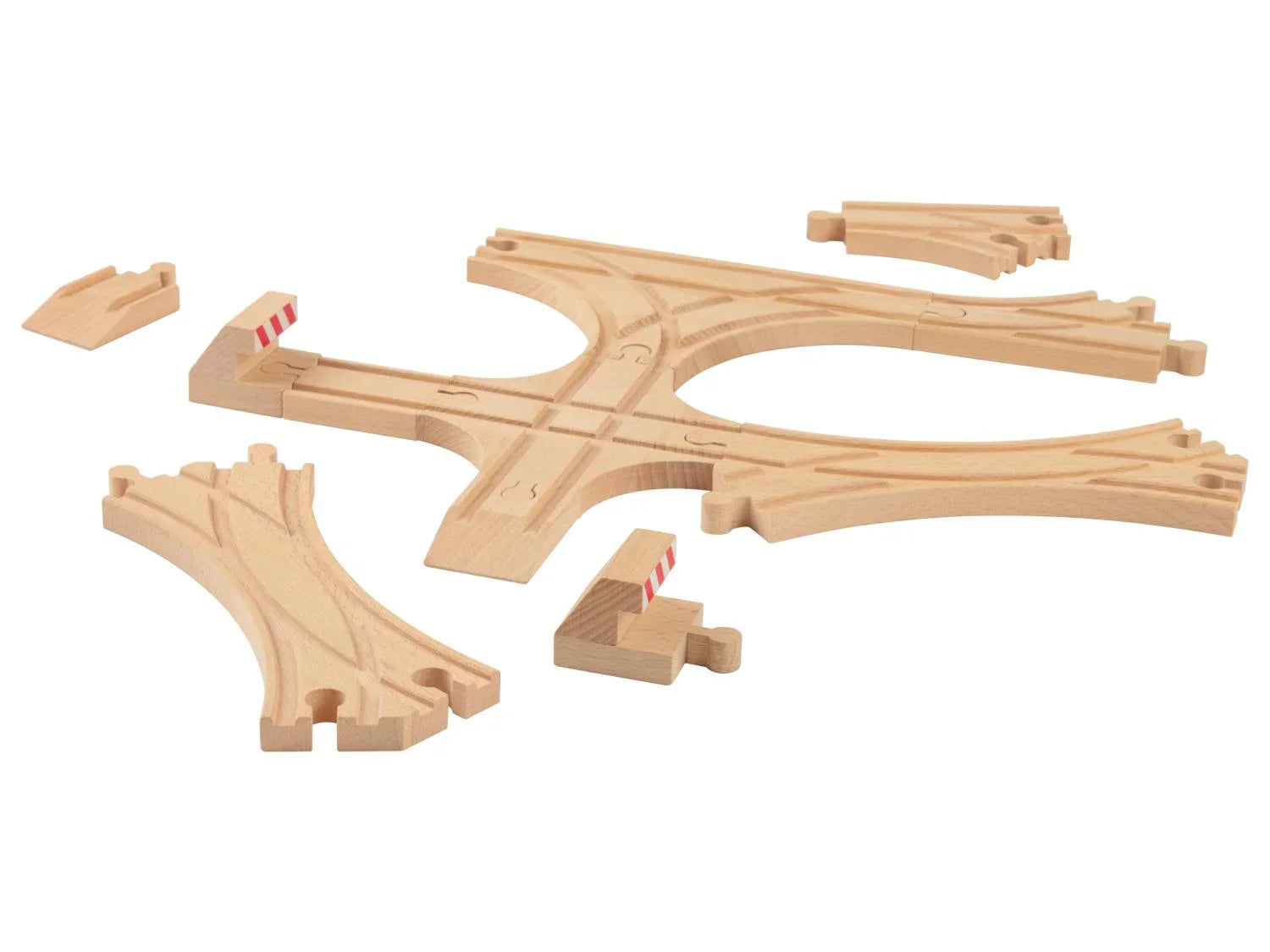 Playtive Set de rails ou d'aiguillages en bois