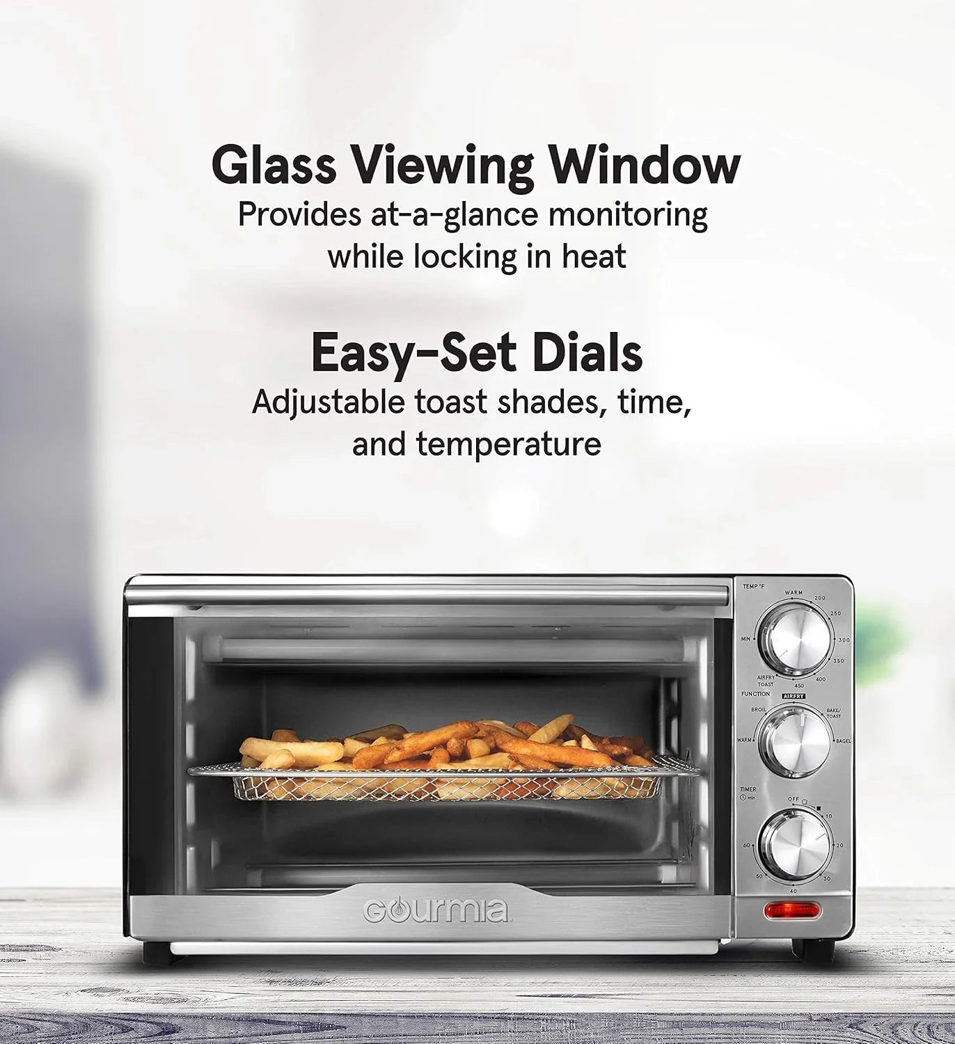 Gourmia Oven Air Fryer Combo with 17 Cooking Presets 24L Capacity Convection Rack