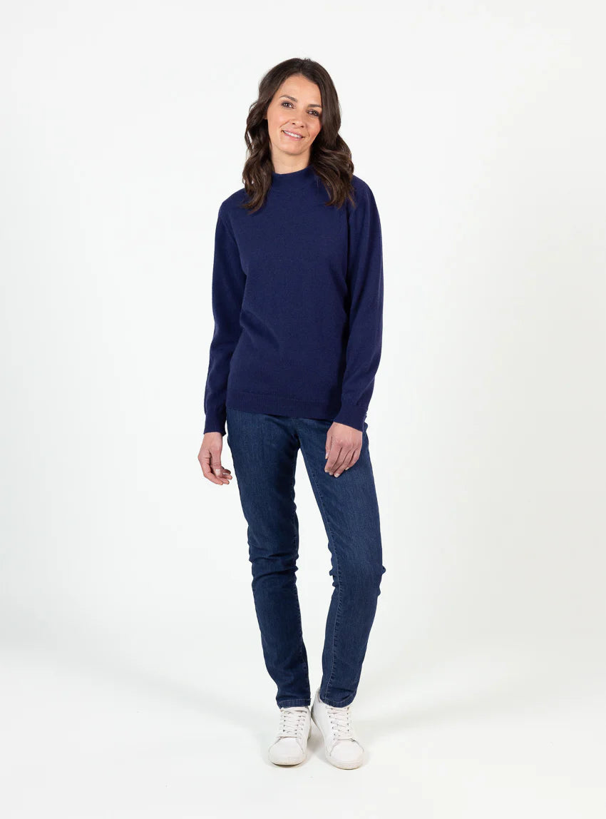 Pull col cheminée femme 100% cachemire Marine Chic