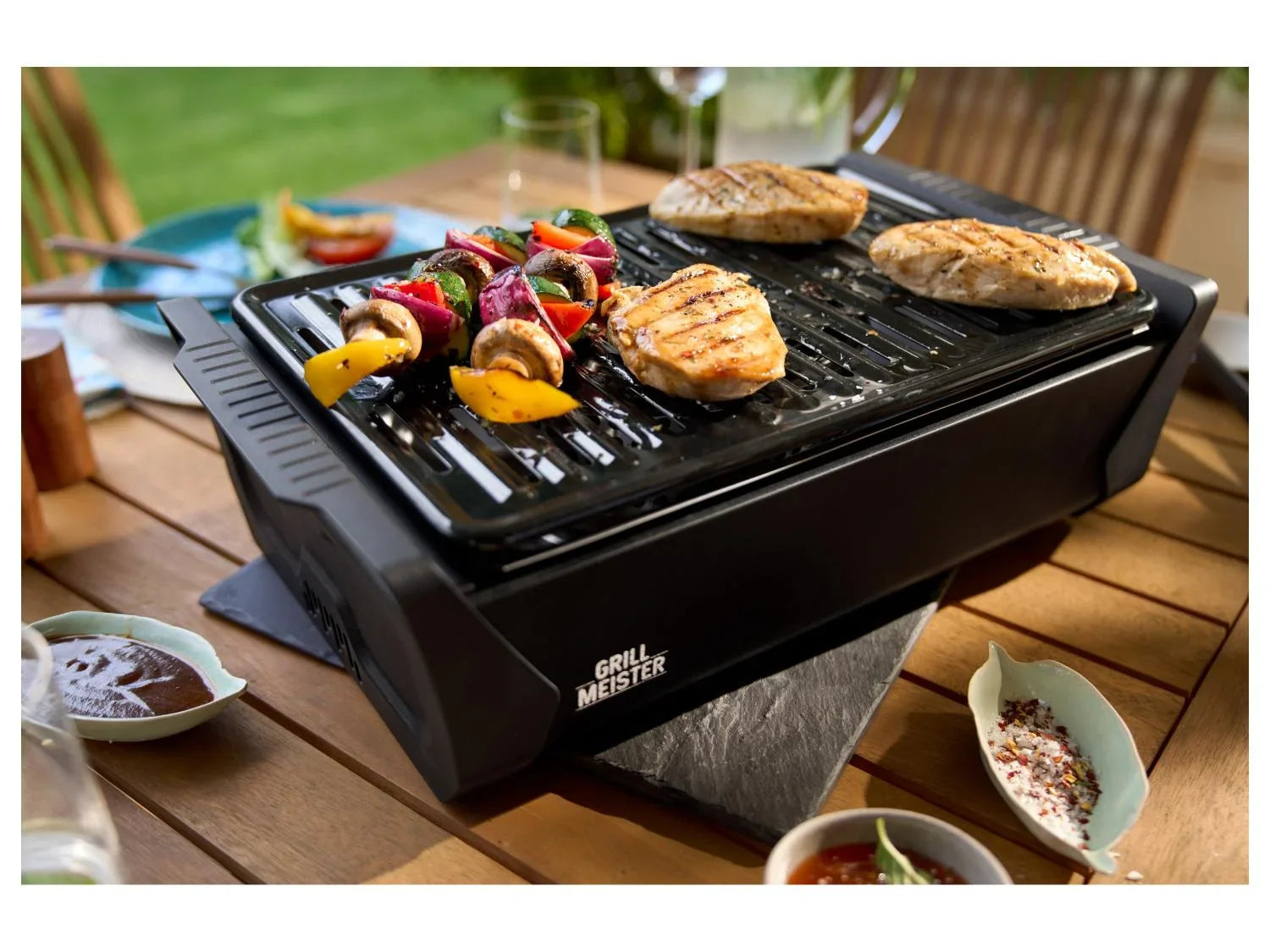 GRILLMEISTER Barbecue  charbon de bois avec ventilation active KANSAS AG 2.0 A1, 37 x 25 cm