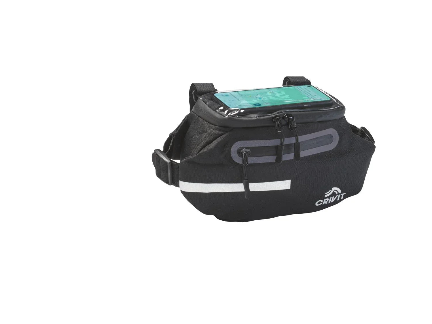 CRIVIT Sacoche pour guidon de vlo, sacoche double pour cadre de vlo ou sacoche pour porte-bagages de vlo
