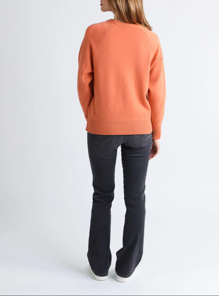 Pull femme laine et cachemire orange