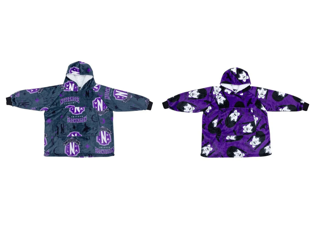 Couverture polaire  capuche pour enfant, Wednesday