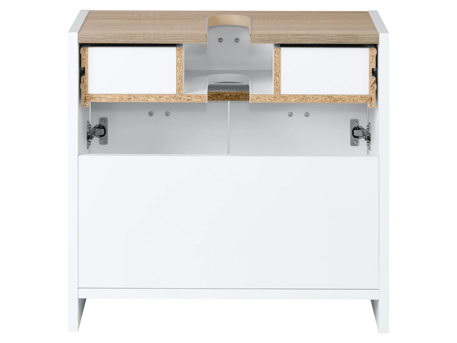LIVARNO home Meuble sous-vasque, 58,1 x 54,5 x 28 cm, blanc/imitation chne