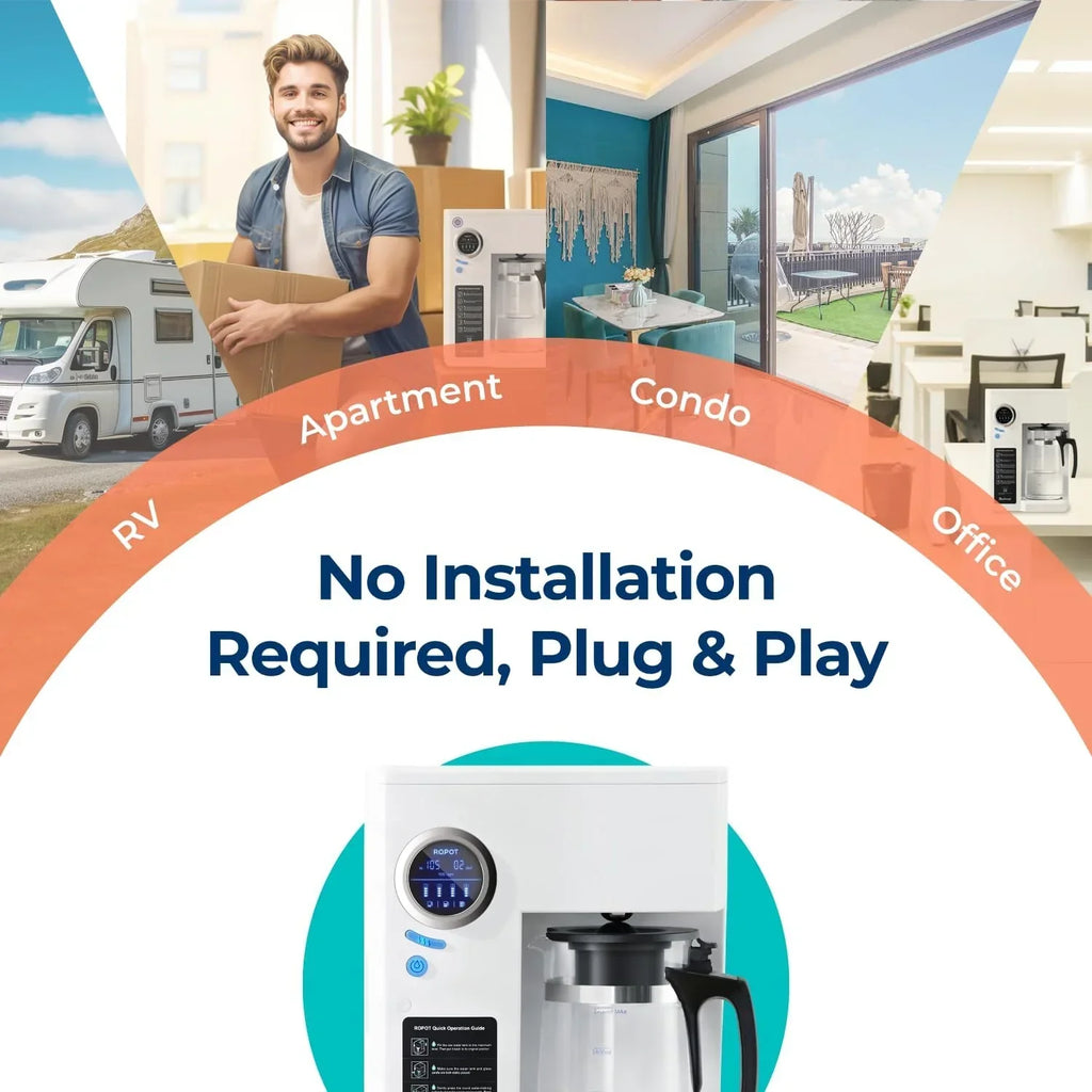 Bluevua RO100ROPOT-UV Reverse Osmosis System Countertop Water Purifier 6-stage purification