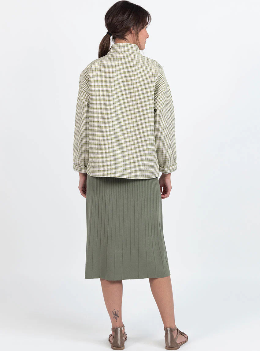 Veste femme matelassée en coton vert kaki