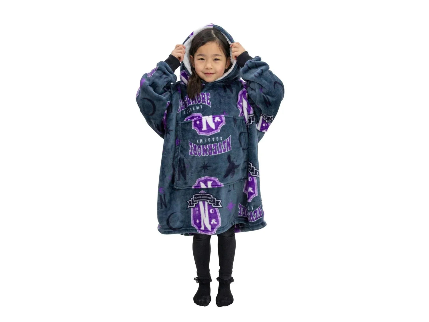 Couverture polaire  capuche pour enfant, Wednesday