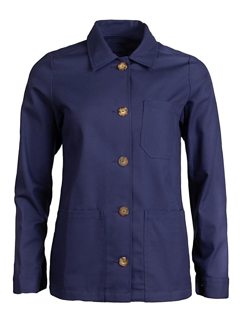 Veste femme style veste de travail bleu marine