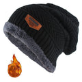 Bonnet en Cuir d'Hiver pour Homme, Maille, Doux et Doublé en Polaire - Modèle Pierre