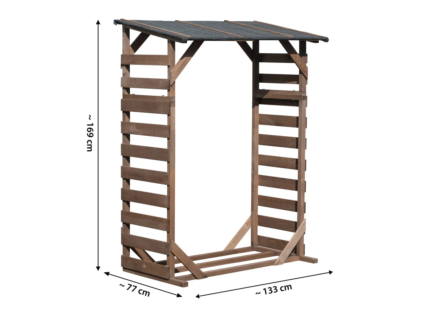 dobar Abri bches Ligno avec toit en bitume, 133 x 77 x 169 cm