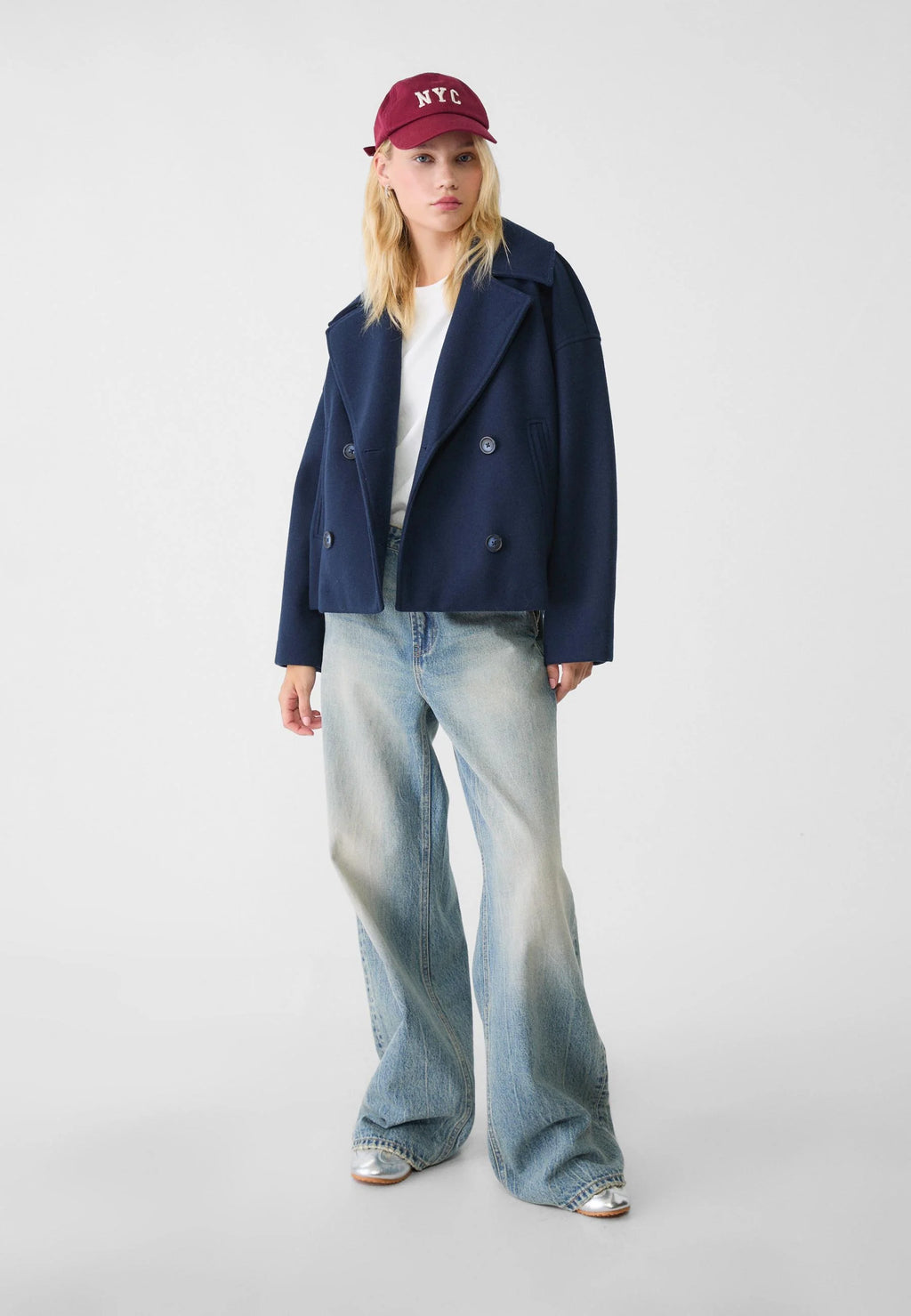 Manteau court classique intemporel pour femmes