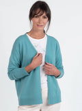 Gilet femme bord à bord laine et cachemire vert menthe