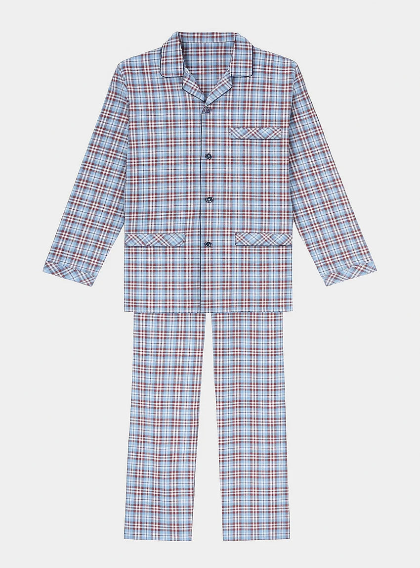 Pyjama chaud homme en coton bleu jean