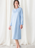 Chemise de nuit femme unie coton bleu