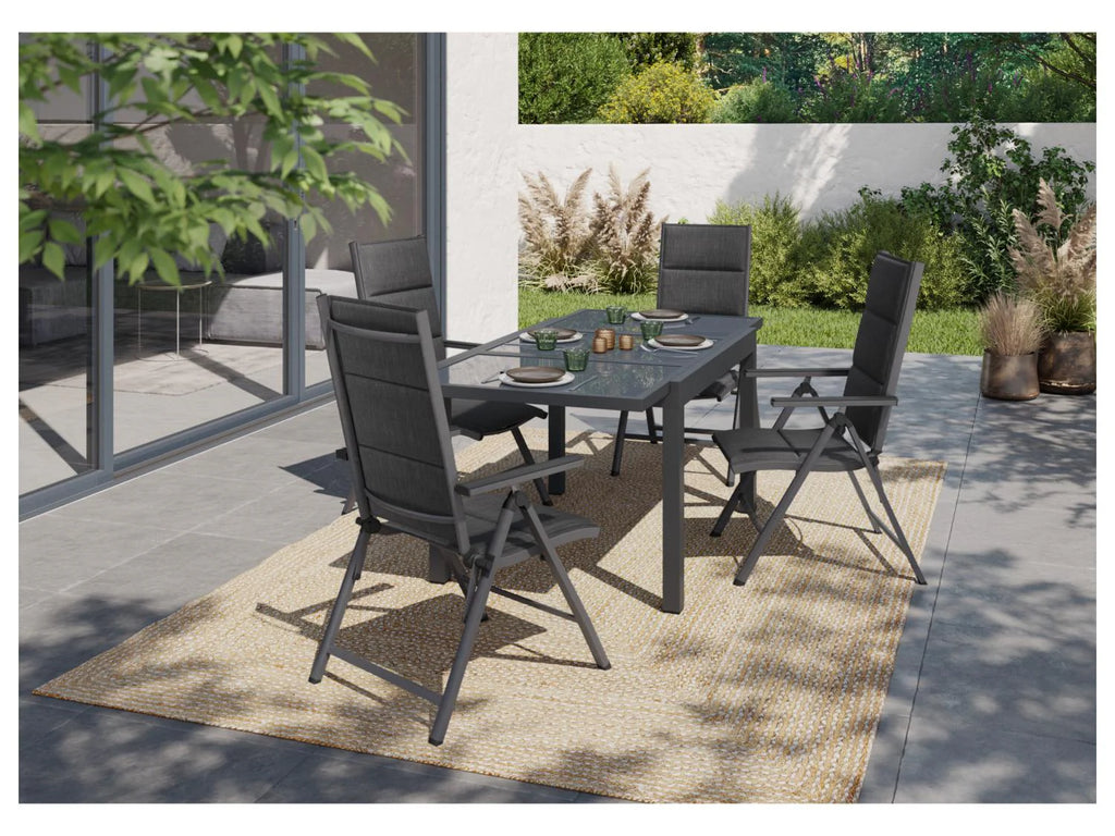 LIVARNO home Table de jardin Houston + Lot de 4 fauteuils Toronto