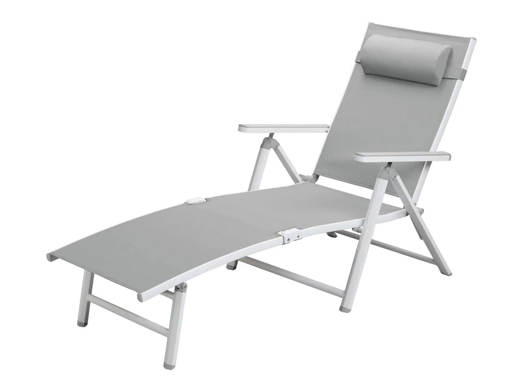 LIVARNO home Chaise longue en aluminium Houston, blanc/gris clair