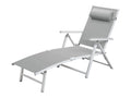LIVARNO home Chaise longue en aluminium Houston, blanc/gris clair