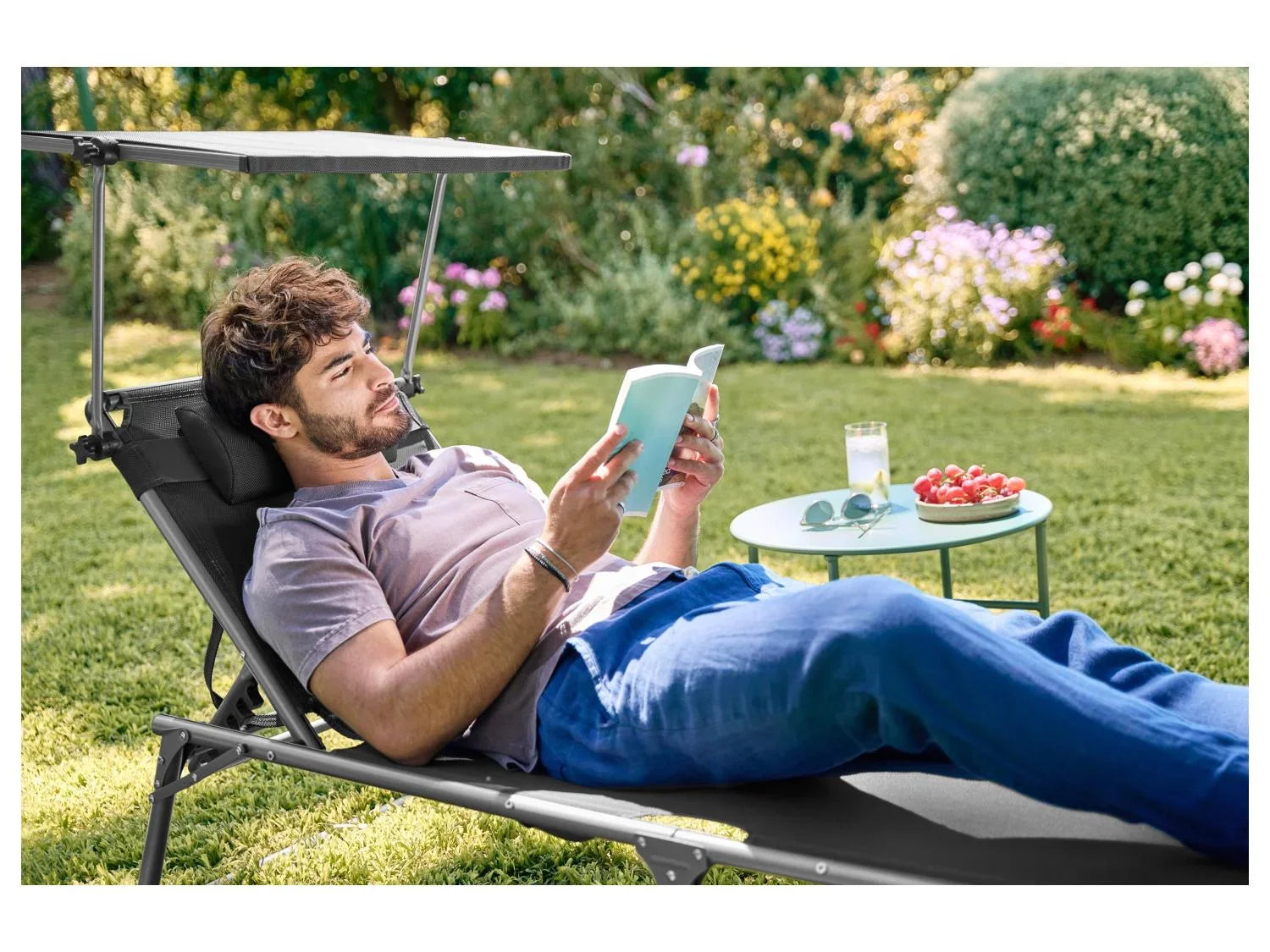 LIVARNO home Bain de soleil en aluminium Houston, gris